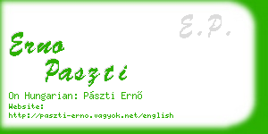 erno paszti business card